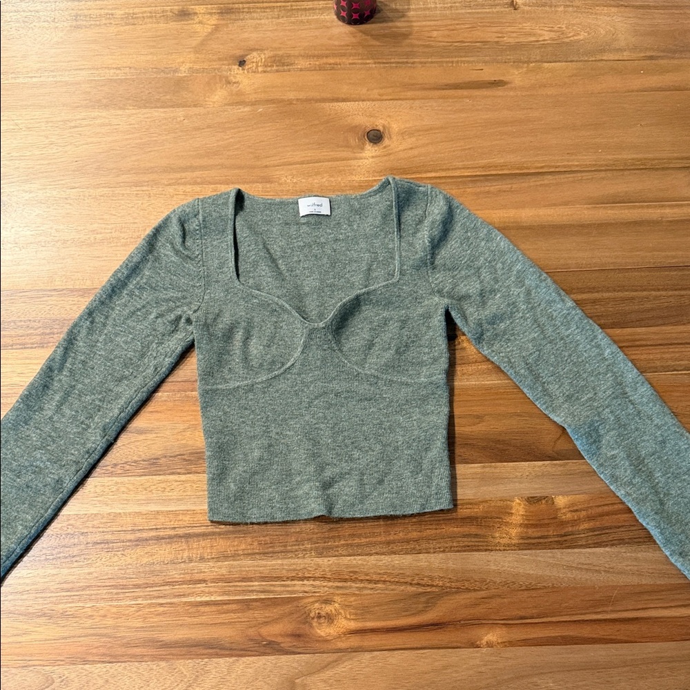 Aritzia Wilfred Greer Cashmere Blend Sweater Olive Size Small